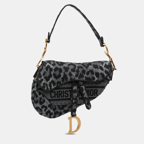 Mizza Embroidered Canvas Leopard Saddle Bag - Dior - Modalova