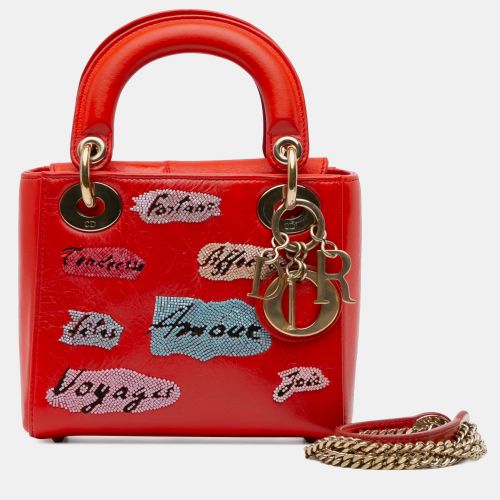 Calfskin Mini Sequin Embellished Lady Tote Bag - Dior - Modalova