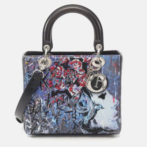 Christian Dior Blue Black Multicolor Leather Lady Dior Handbag - Dior - Modalova