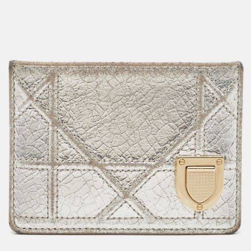 Dior Silver Crackled Patent Leather Diorama Card Holder - Dior - Modalova