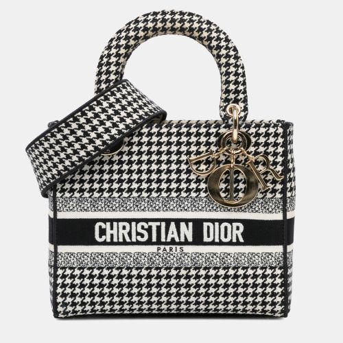 Medium Canvas Houndstooth Embroidered Lady D Lite - Dior - Modalova