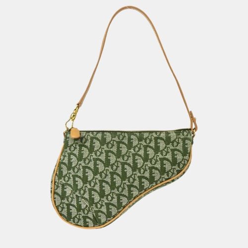 Dior Green Canvas Trotter Saddle Handbag - Dior - Modalova