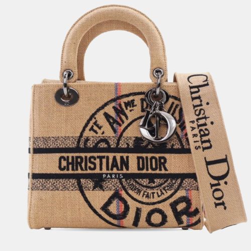 Medium Canvas Jute Embroidered Lady D Lite - Dior - Modalova