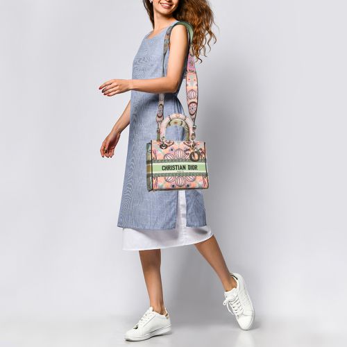 Embroidered Canvas Medium Lady D-Lite Tote - Dior - Modalova