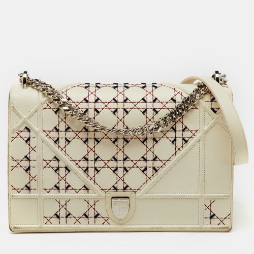Dior Off White Cannage Stitched Leather Large Diorama Flap Shoulder Bag - Dior - Modalova