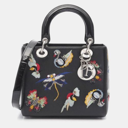 Christian Dior Lady Black Calfskin Enamel Leather Handbag - Dior - Modalova