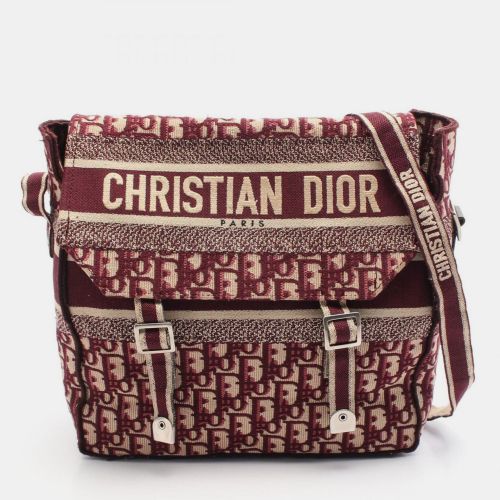 Christian Dior Dior Camp Oblique Shoulder Bag Canvas Bordeaux/Beige - Dior - Modalova