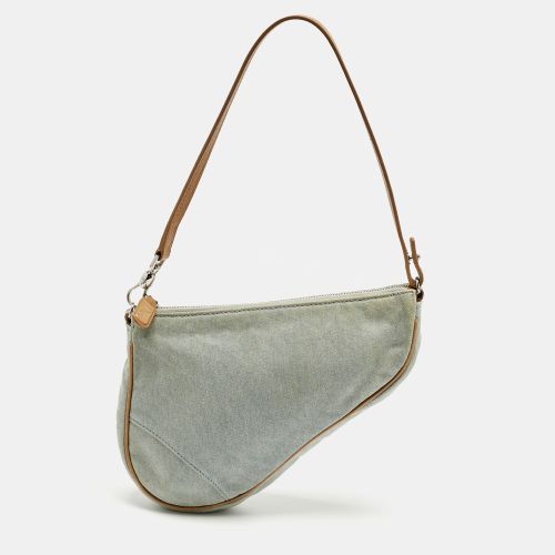 Dior Washed Blue Denim Mini Saddle Bag - Dior - Modalova
