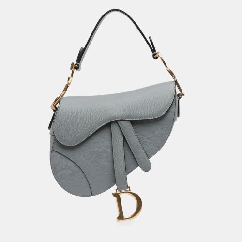 Dior Light Blue Mini Grained Calfskin Saddle Bag - Dior - Modalova