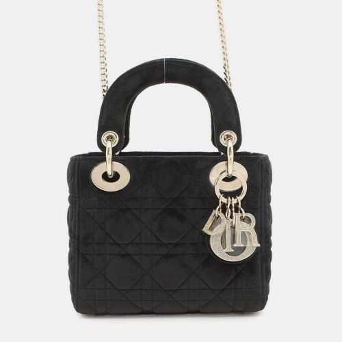 Christian Dior Handbag Lady Cannage Mini Velour Shoulder Bag Black - Dior - Modalova