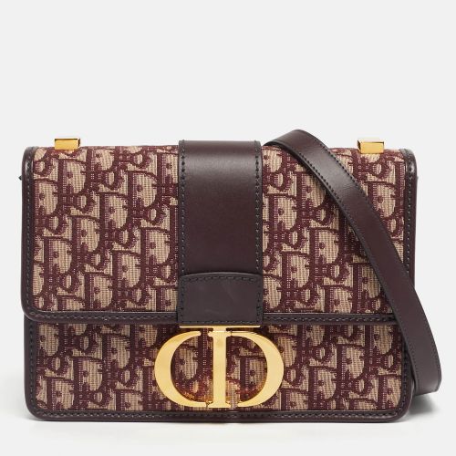 Dior Burgundy Oblique Canvas and Leather 30 Montaigne Shoulder Bag - Dior - Modalova