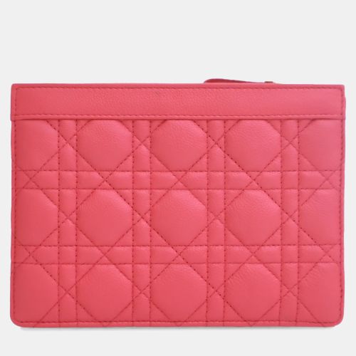 Dior Pink Supple Cannage Calfskin Caro Every Dior Pouch - Dior - Modalova