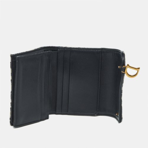 Saddle Oblique Canvas Compact Wallet - Dior - Modalova