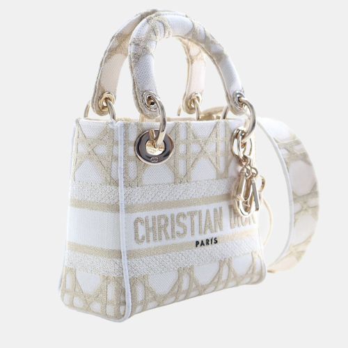 Lady D-Lite Cannage Mini Embroidered Canvas Top Handle Bag - Dior - Modalova