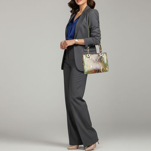 Lady Medium Python Leather Tote - Dior - Modalova