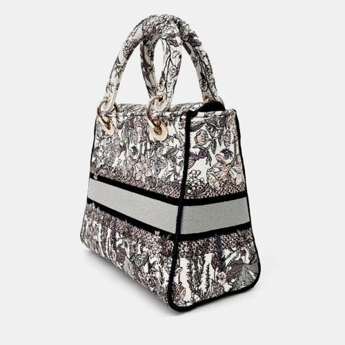 Christian D-Lite Lady Medium Fabric Top Handle Bag - Dior - Modalova