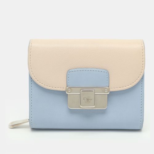 Ling Light /Light Beige Leather Compact Wallet - Dior - Modalova