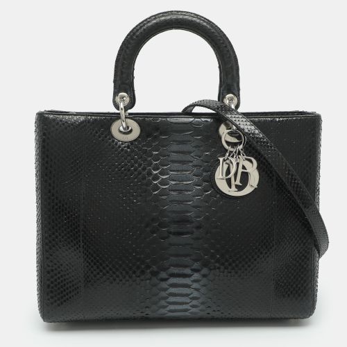 Lady Large Anthracite Python Tote - Dior - Modalova