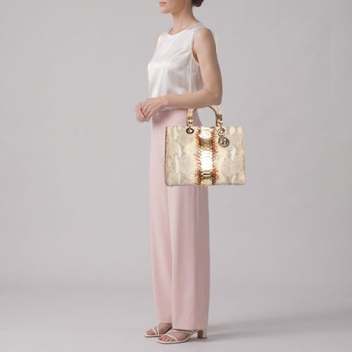 Lady Large /Gold Python Tote - Dior - Modalova