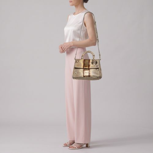 Be Small /Beige Python Top Handle Bag - Dior - Modalova