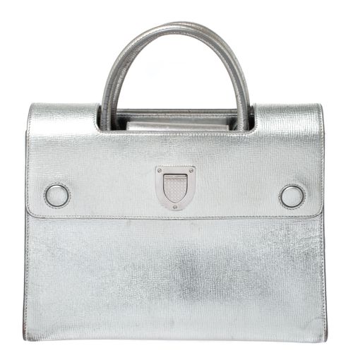 Dior Metallic Silver Leather Medium Diorever Bag - Dior - Modalova