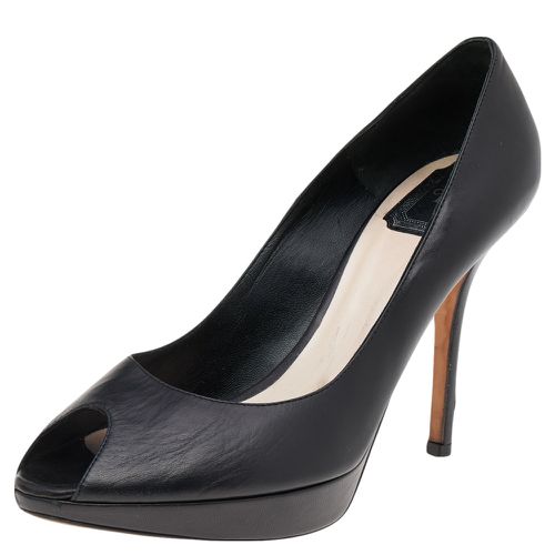 Dior Black Leather Miss Dior Peep Toe Platform Pumps Size 40.5 - Dior - Modalova