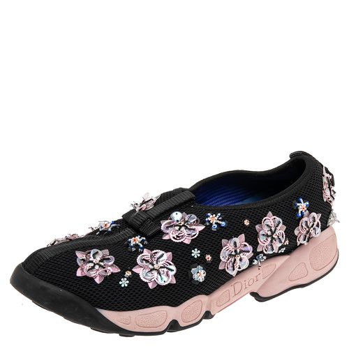 Dior Black/Pink Mesh Fusion Embellished Low-Top Sneakers Size 37 - Dior - Modalova