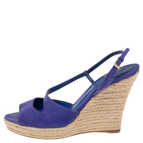 Suede Espadrille Platform Wedge Open Toe Ankle Strap Sandals Size 41 - Dior - Modalova
