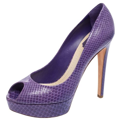 Dior Purple Python Peep Toe Miss Dior Platform Pumps Size 41 - Dior - Modalova