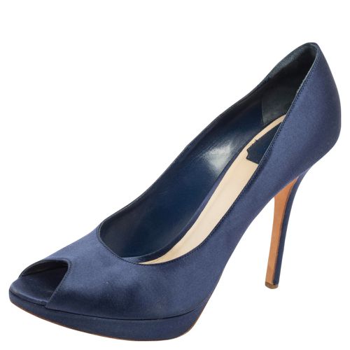 Dior Blue Satin Miss Dior Peep Toe Platform Pumps Size 40.5 - Dior - Modalova