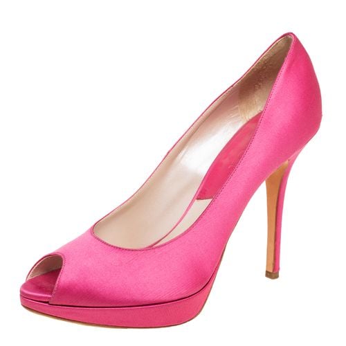 Dior Pink Satin Miss Dior Peep Toe Pumps Size 40.5 - Dior - Modalova