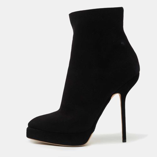 Dior Black Suede Square Platform Ankle Booties Size 40 - Dior - Modalova