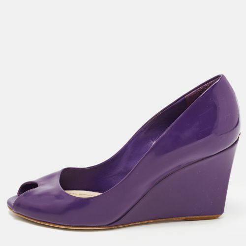 Dior Purple Patent Peep Toe Wedge Pumps Size 36 - Dior - Modalova