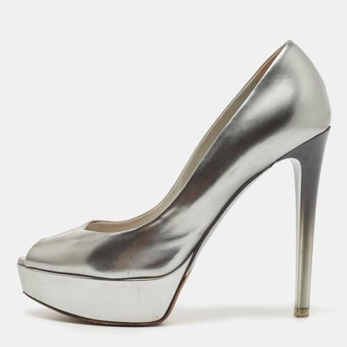 Dior Silver Leather Miss Dior Peep Toe Pumps Size 39 - Dior - Modalova