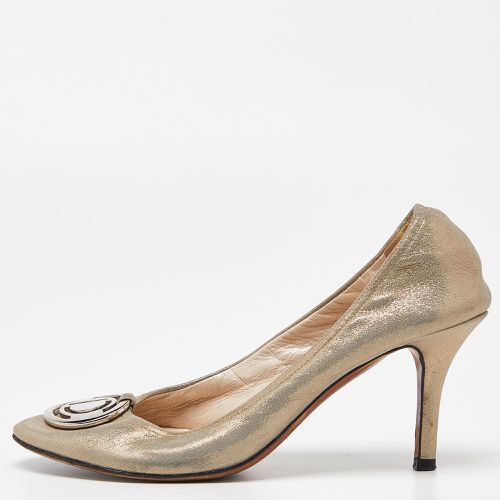 Dior Grey Shimmering Suede Scrunch Pointed Toe Pumps Size 36.5 - Dior - Modalova