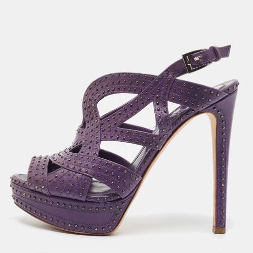 Dior Purple Leather Studded Platform Ankle Strap Sandals Size 38.5 - Dior - Modalova