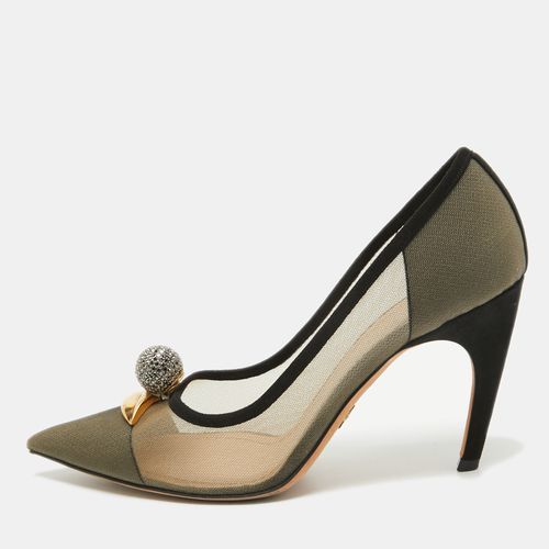 Dior Beige/Black Suede and Mesh Lips Pumps Size 40 - Dior - Modalova