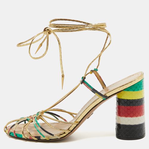 Dior Multicolor Leather Stripy Ankle Wrap Sandals Size 40.5 - Dior - Modalova