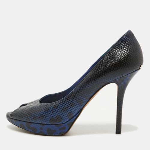 Dior Navy Blue/Black Sneak Embossed Miss Dior Pumps Size 39.5 - Dior - Modalova