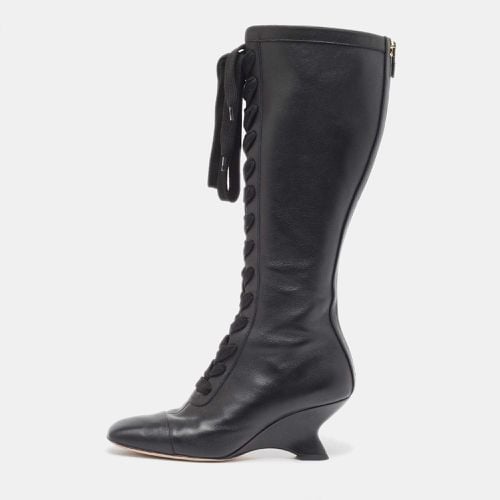 Dior Black Leather Naughtily-D Wedge Boots Size 39 - Dior - Modalova