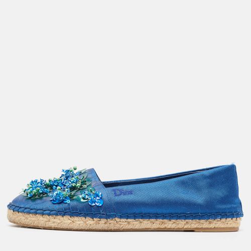 Canvas Crystal Embellished Fusion Espadrille Flats Size 36 - Dior - Modalova