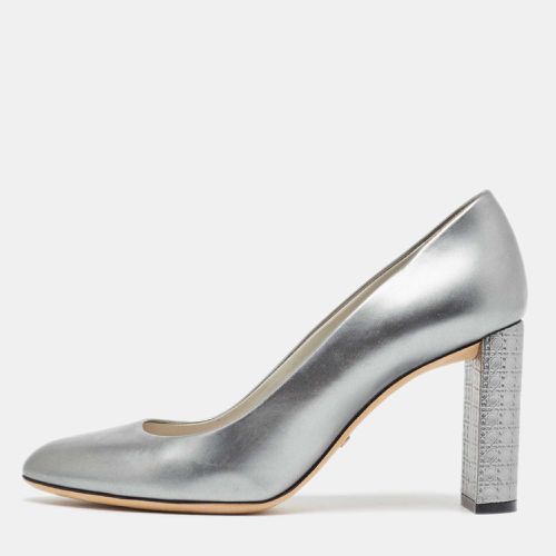 Dior Grey Leather Cannage Block Heel Pumps Size 37 - Dior - Modalova