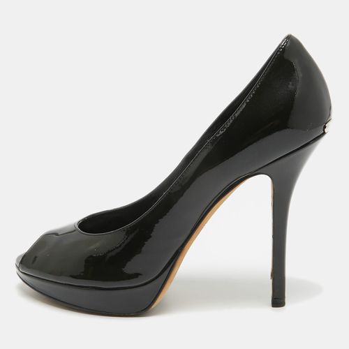 Dior Black Patent Leather Miss Dior Peep Toe Pumps Size 38 - Dior - Modalova