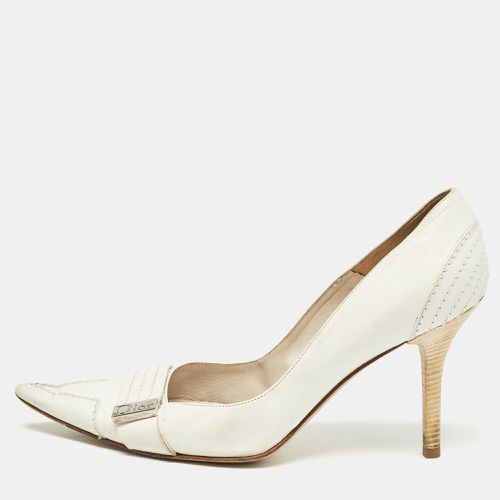 Dior White Leather Pointed Toe Pumps Size 38.5 - Dior - Modalova