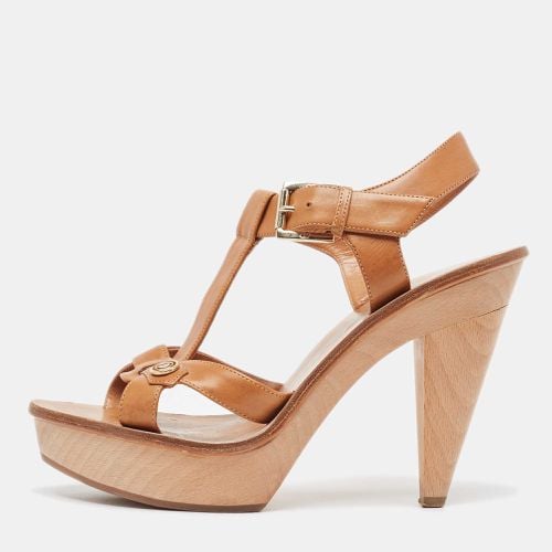 Dior Brown Leather Accents T Strap Sandals Size 39 - Dior - Modalova