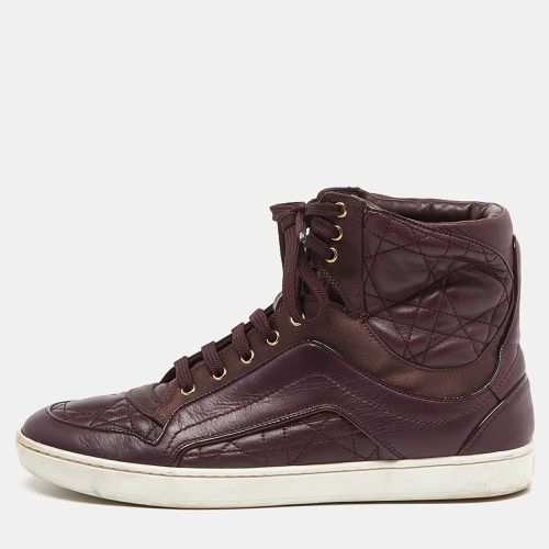 Dior Burgundy Quilted Leather and Satin High Top Sneakers Size 36 - Dior - Modalova