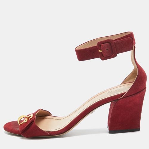 Dior Red Suede C'est Ankle Strap Sandals Size 37 - Dior - Modalova