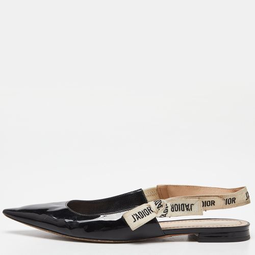 Dior Black Patent Leather J'adior Slingback Flats Size 40 - Dior - Modalova