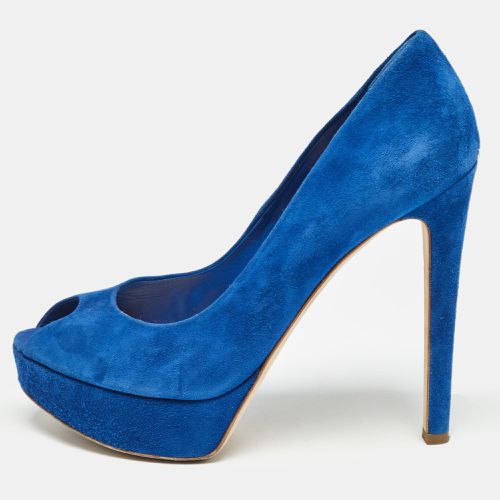 Dior Blue Suede Miss Dior Peep Toe Pumps Size 39 - Dior - Modalova