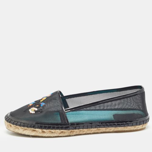 Dior Black Mesh and Patent Riviera Embroidered Espadrille Flats Size 39 - Dior - Modalova